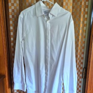 Charles Tyrwhitt White Dress Shirt Classic Long-Sleeve Size 17 Inch By 34